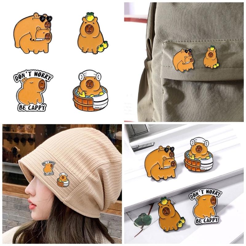 Unique Capybara Designs Brooch Decoration Trendy Capybara Enamel Brooch With Vibrant Colors Dainty Lapel Pin For Women