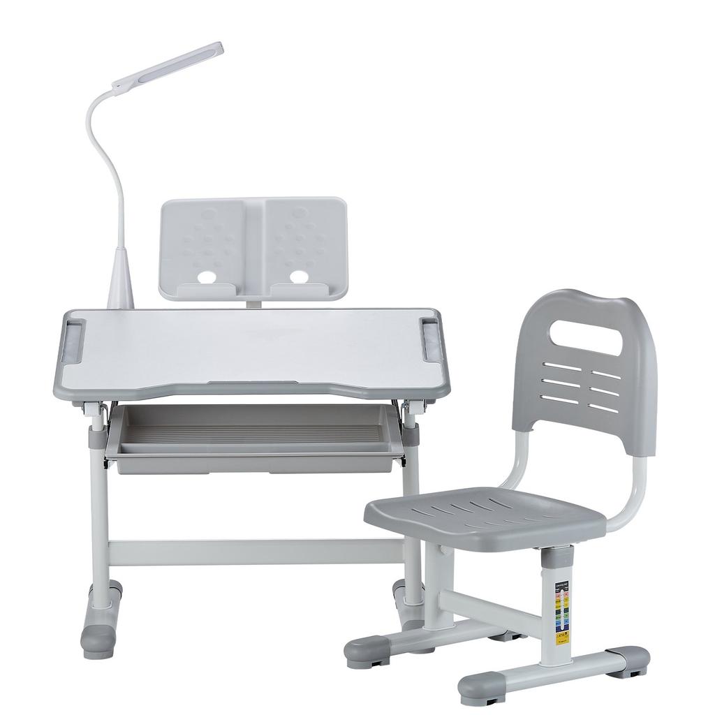 VEVOR Kids Study Chair and Desk Set, Study Desk and Chair for Kids with Table Lamp