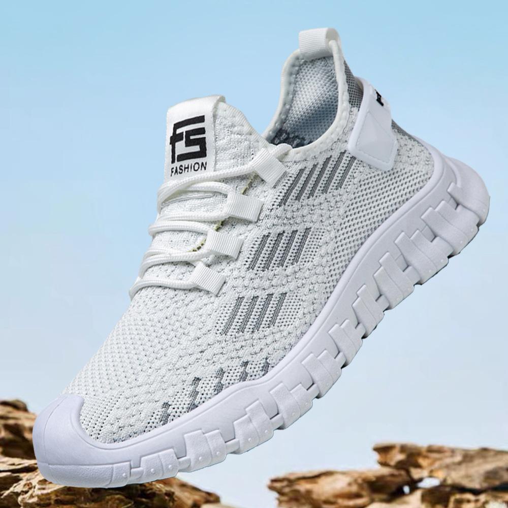 Men's spring new casual shoes Sports trendy mesh shoes Breathable non-slip versatile outdoor lazy shoes Men's flying woven shoes