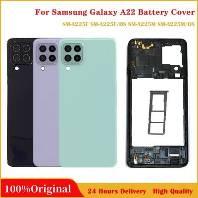 Originál Pre Samsung Galaxy A22 4G 5G A225 A226 Zadný kryt batérie Dvierka Zadný kryt Náhradné diely Celý kryt Stredný
