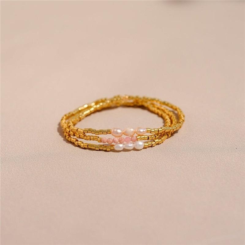 Hand-woven Natural Freshwater Pearl Bracelet Baroque Pearl Beaded Bracelet Girl Jewelry