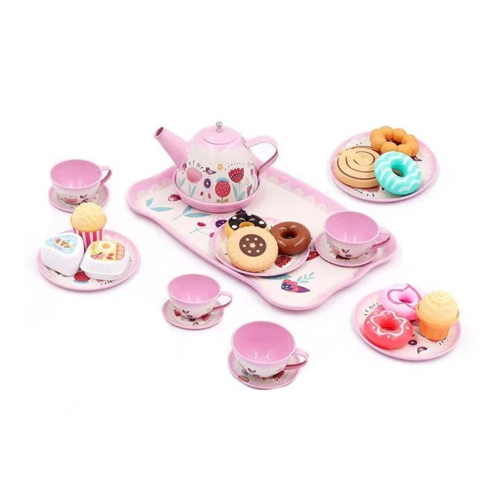 Role Play Teapot Kitchen Toy Metal Material Afternoon Tea Pretend Play Children Gift