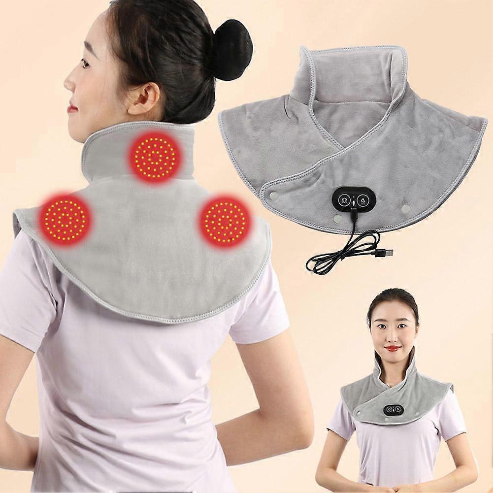 Electric Heating Shoulder Massager 3 Heat Settings Vibration USB Powered