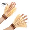 Scarecrow Elastic Headband Costume Set, with Pointed Hat And Straw Bracelets Combo Bracelets, Halloween Cosplay for Farm Party Accessories Brown