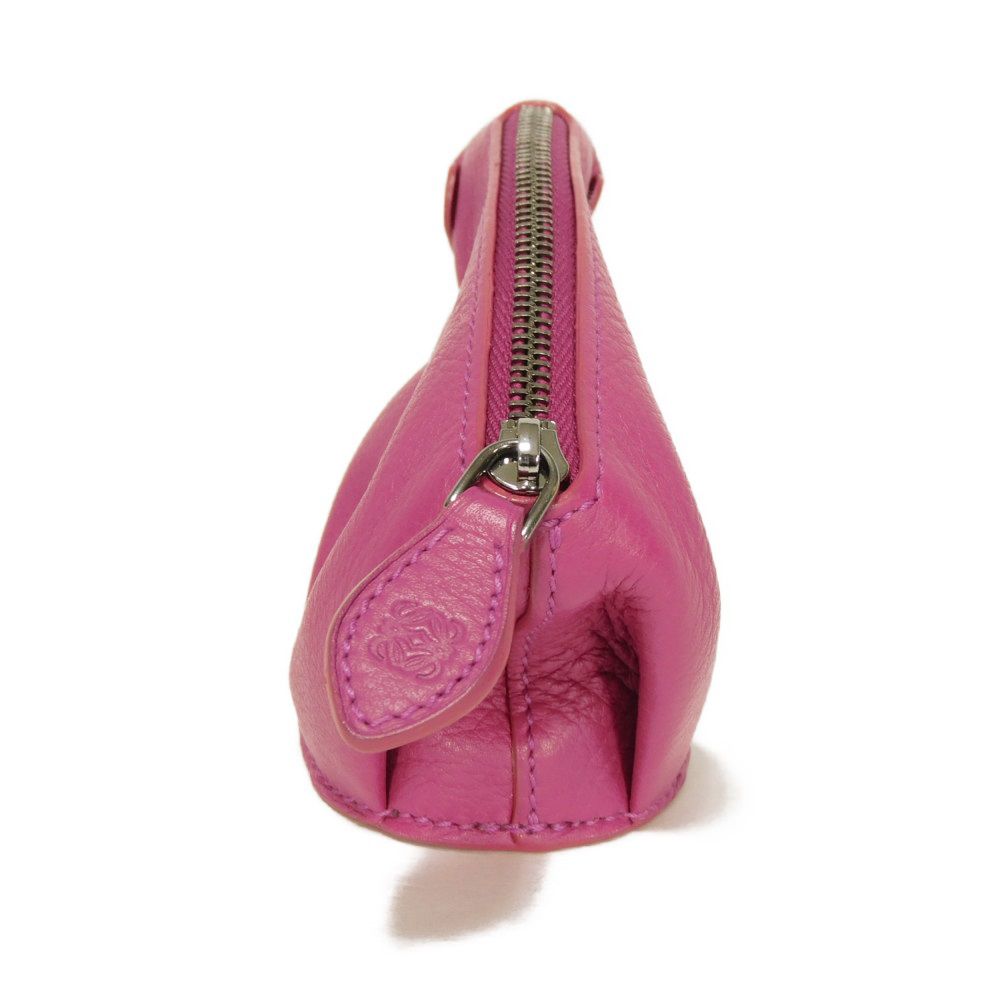 Used 12695 Bear Coin Purse 199.79.G74 7943 Animal Grain Calfskin Pink Unused Anagram Embossed Fuchsia Unisex from Japan