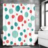 Red and Blue Polka Dot Shower Curtain, Bathroom Decorative Shower Curtain, Waterproof Shower Curtain with Hooks