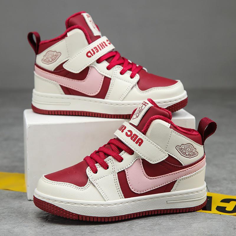 Dámské zimní vysoké sportovní boty 2025, podšité sametem pro teplo, dvouvrstvá bavlna, pro střední a starší děti.