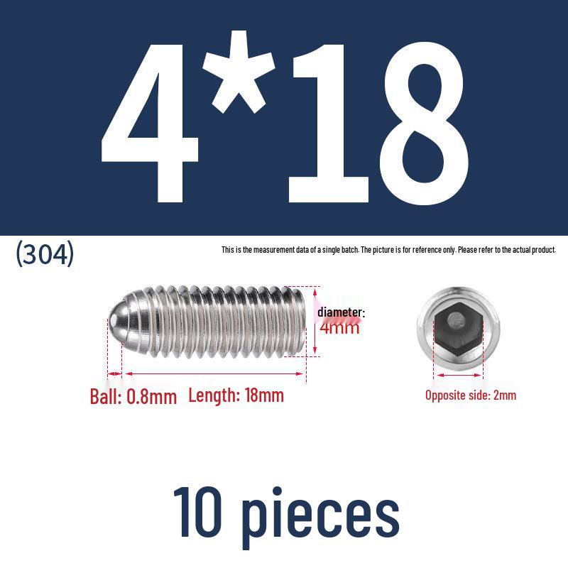 Stainless Steel Ball Plunger Set: M2.5-M16 Ball Screw Positioning Spring Plunger