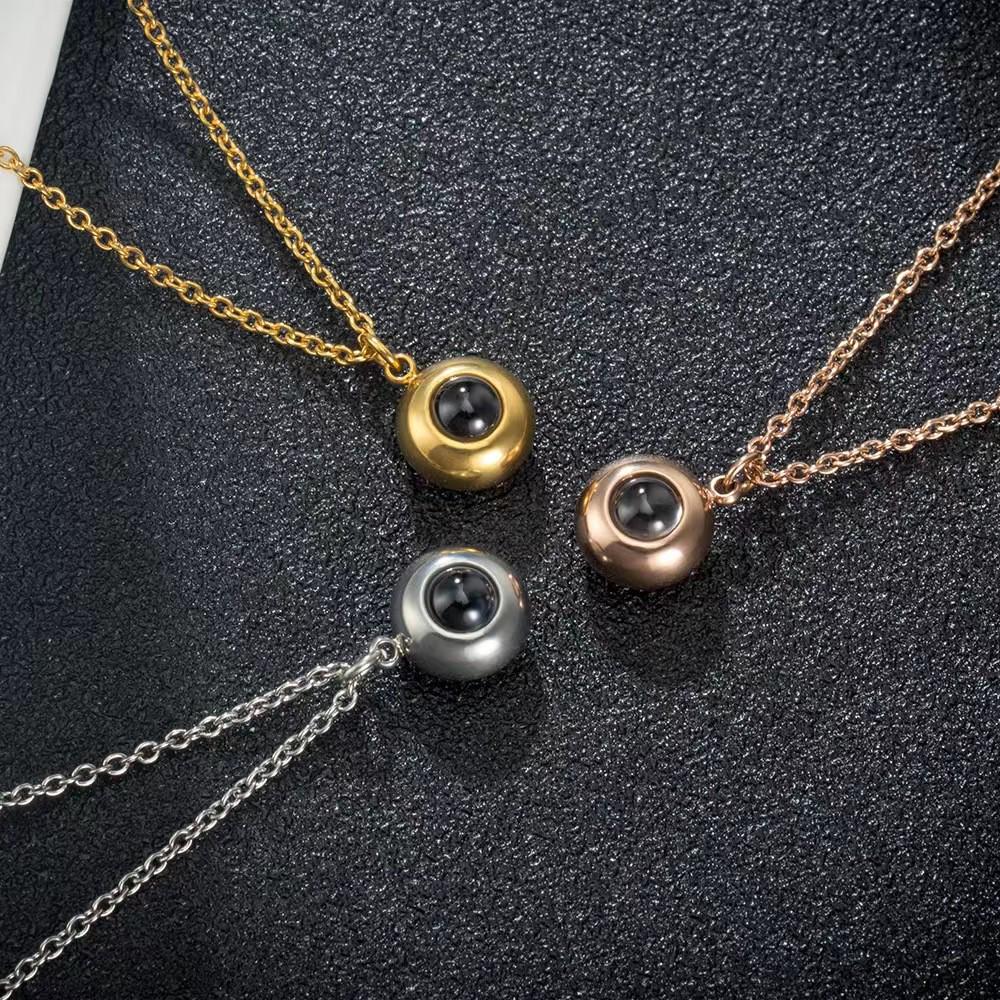 Multilingual 'I Love You' Projection Necklace with Cat's Eye Stone – Perfect Holiday Gift for Her