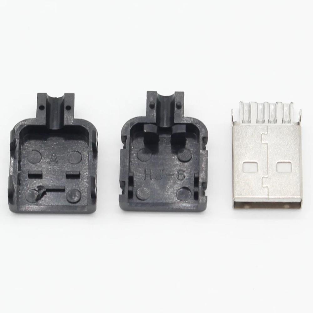 Shell Data Connection A Type DIY USB Black Male USB USB 2.0 Connector USB Socket USB Adapter