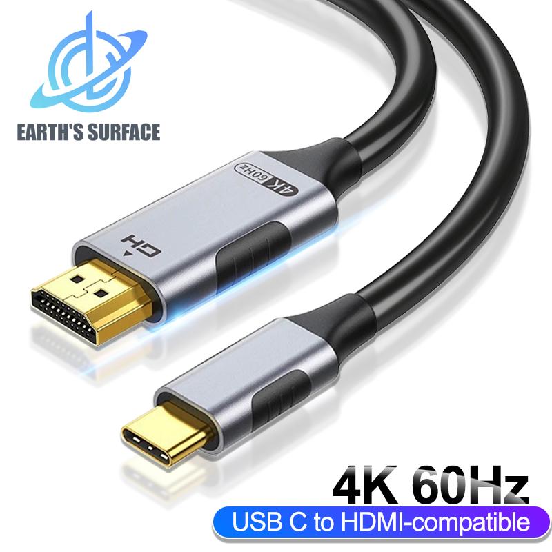 4K USB C na HDMI-kompatibilní kabel 30Hz 60Hz Adaptér Type C na HDMI-kompatibilní kabel Thunderbolt 3 pro notebook, tablet, iPhone 16 Pro