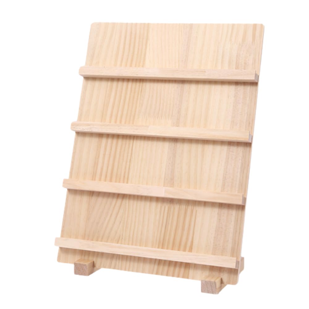 Ideamall Wooden Accessory Stand, Display Stand, Shelf, Fixture (4 Vertical Tiers)