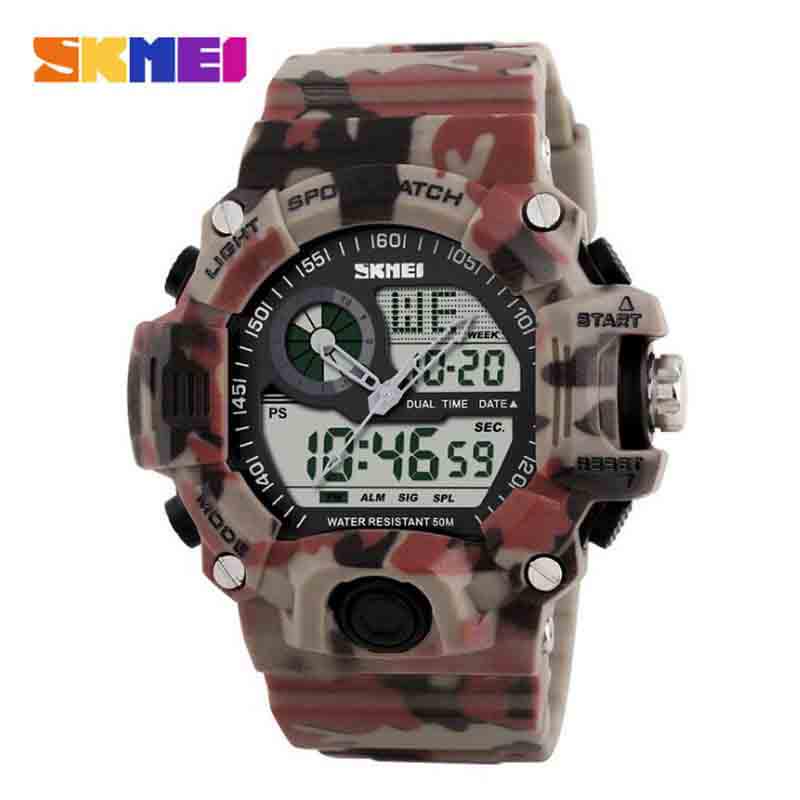 SKMEI Brand Men's Fashion Outdoor Sport/Military Dual Display 5 ATM Waterproof  Watch Clocks