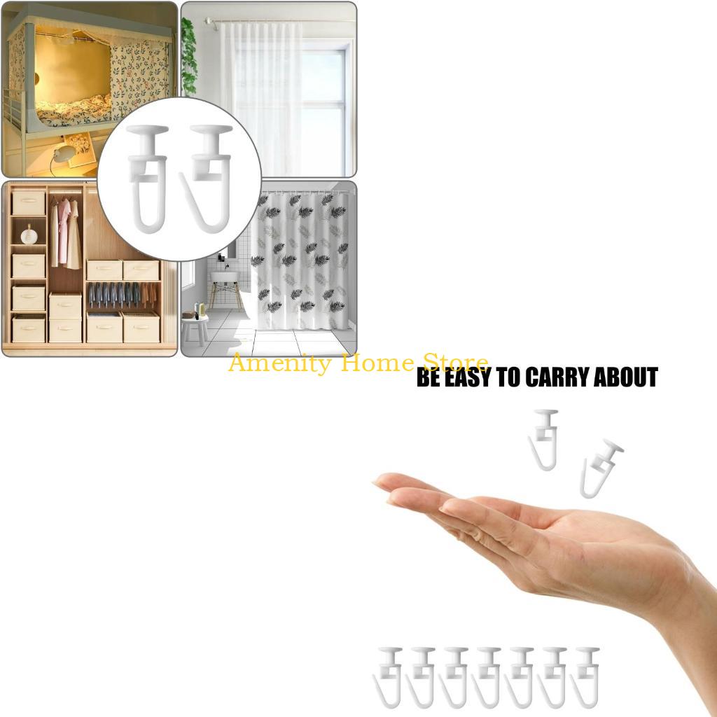 

F26C 50pcs Curtain Track Hooks Curtain Gliders Offering Practical Solution For Efficient And Convenient Curtain Management CN