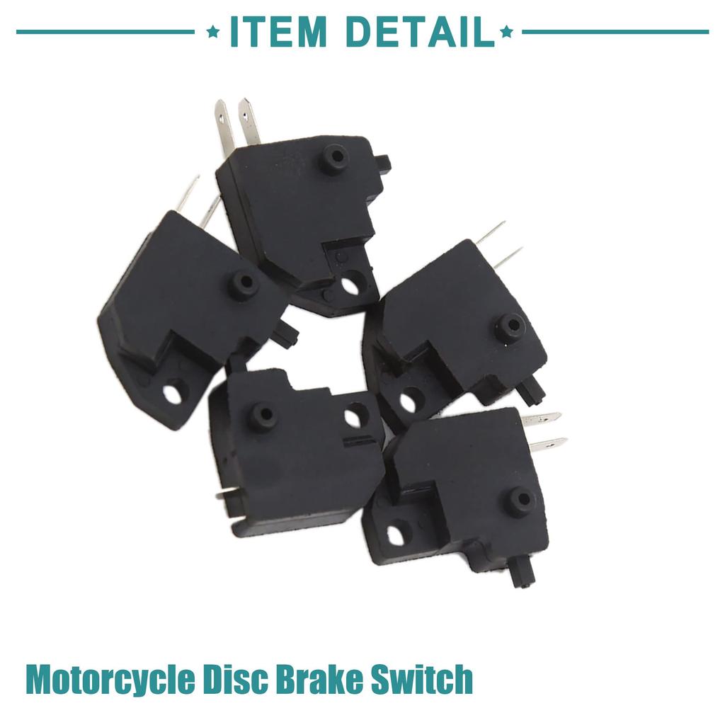 ACROPIX Motorcycle Scooter Disc Brake Control Switch Universal 2 Pin Square Black 5pcs