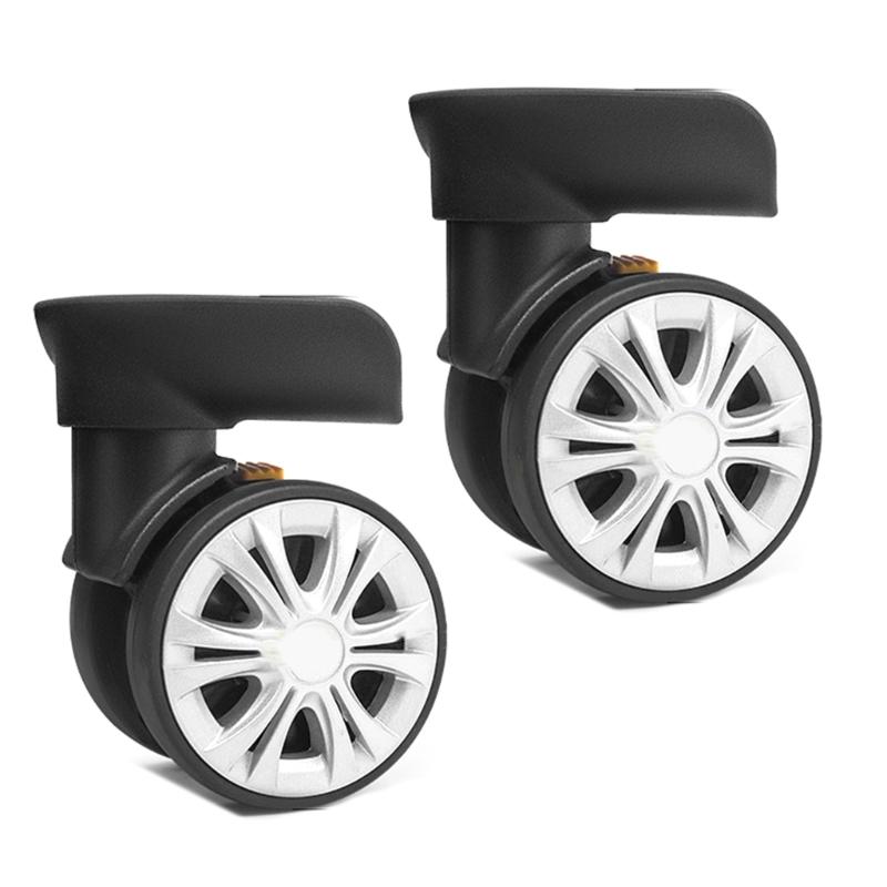 2 st Reservhjul för Resväska Kraftigt Rullhjul för Bagagebox Resväska 360 graders Svängbart Kit SilentWheel