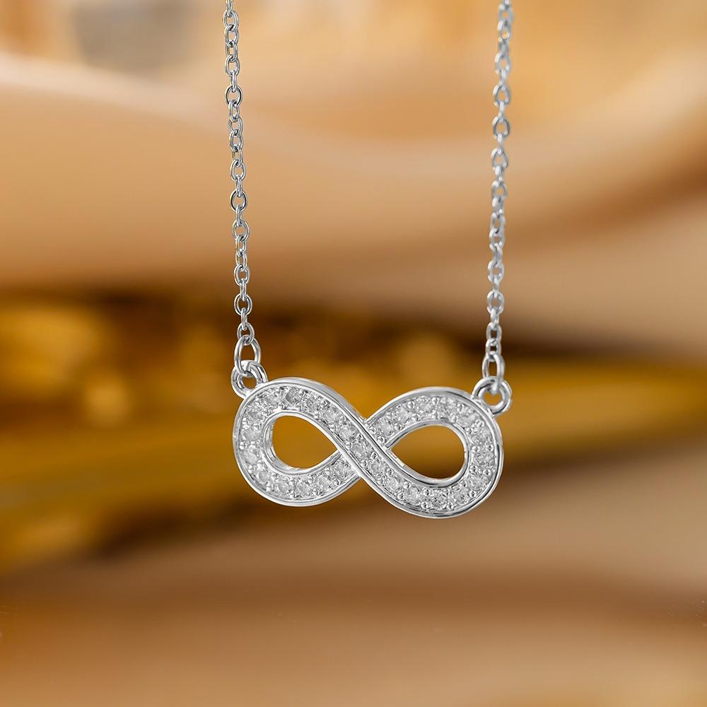 Elegant Luxury Full Zircon Copper Micro Inlaid Necklace Women Simple Exquisite Collarbone Chain Necklace