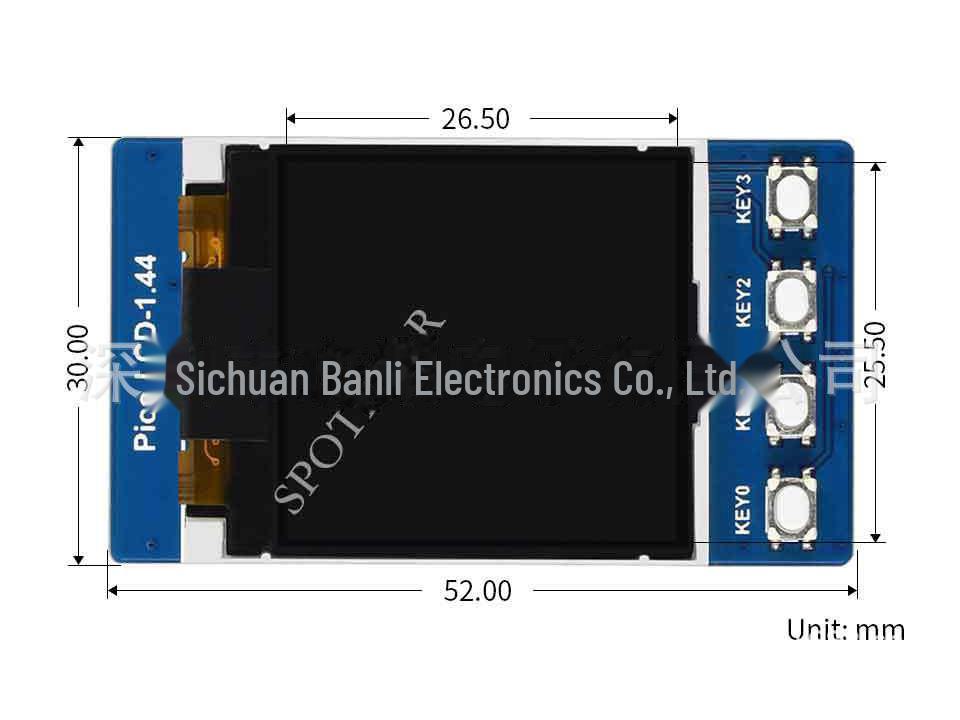Raspberry Pi Pico 1.44" 65K Color LCD Module, 128×128 Pixels, SPI Communication