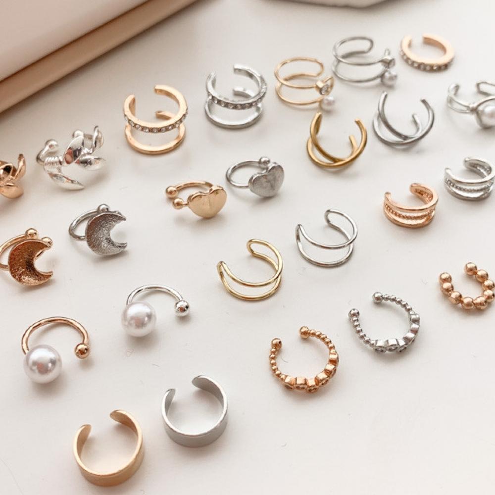 

Blue City 16 видов ежедневных кубических сережек-каффов