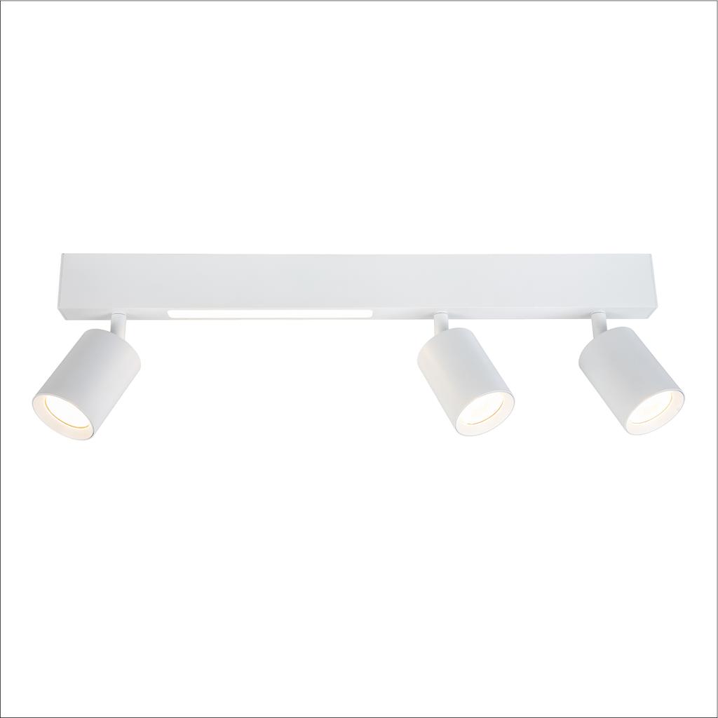 Reflektor Sufitowy Nowoczesny Potrójny Do Salonu Biały Listwa Zmienna Barwa Led 5W + 3Xgu10 Magnet Milagro