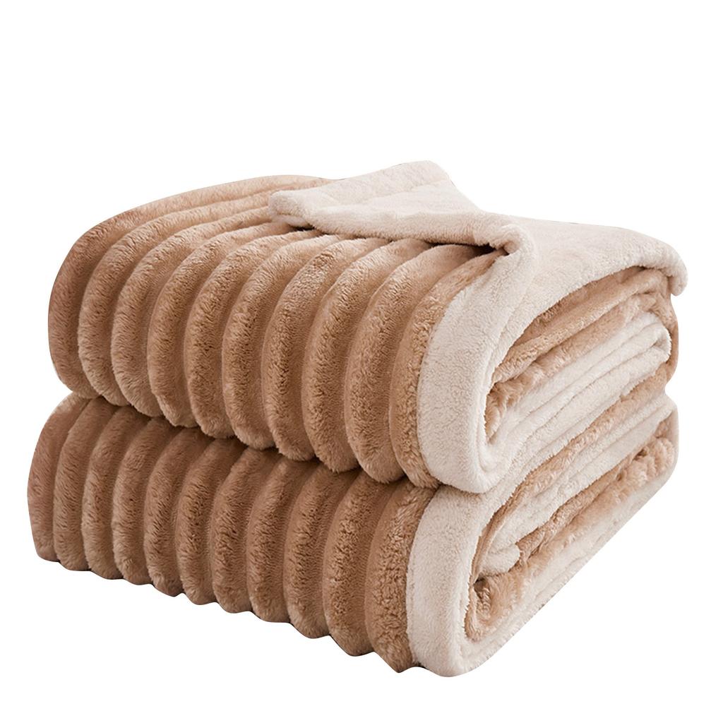 Plush Double Layer Fleece Throw Blanket Soft Warm Cozy Lightweight 150x200cm Suitable for Home Office Travel Use