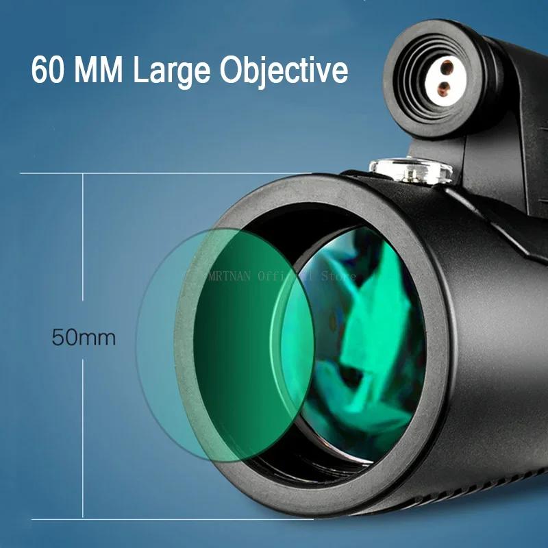50X60 Güçlü Dürbünler Uzun Menzilli Zoom HD Taşınabilir Profesyonel Teleskop Monoküler Düşük Işıkta Gece Görüşü Avcılık için