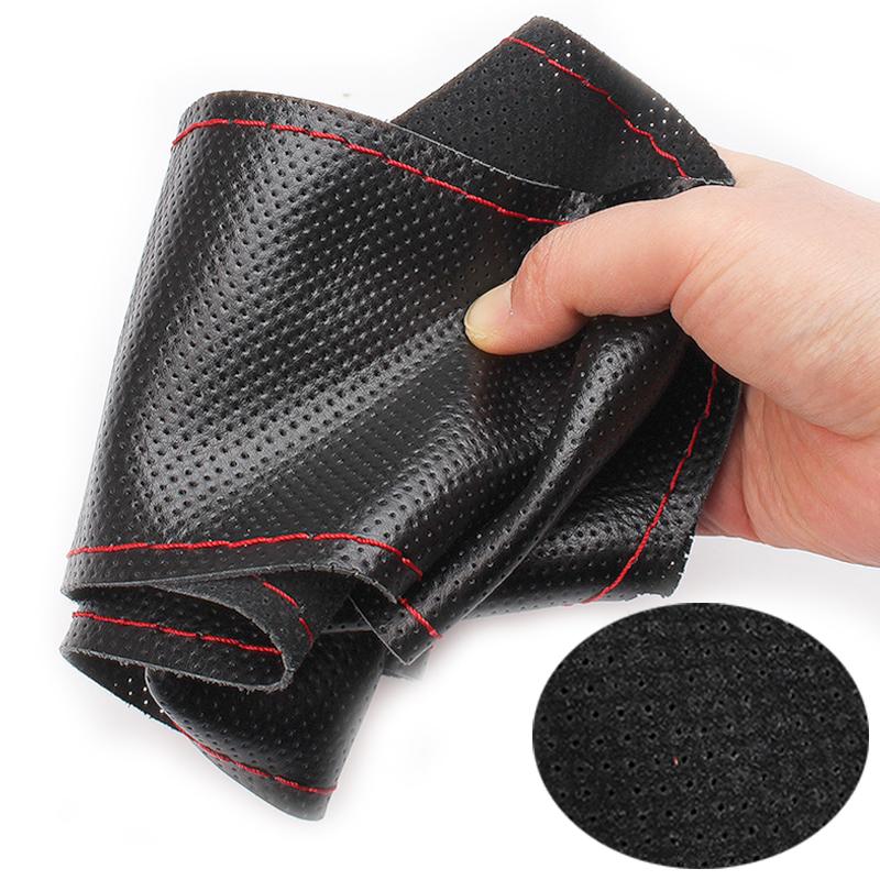 Non-slip Car Steering Wheel Cover Diameter 38cm Soft Leather Braid On the Steering Wheel Cover of Car Interior