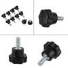 10pcs M5*16 Plastic Star Type Head Knob Handle Bolt Machine Tool Accessories Set Black