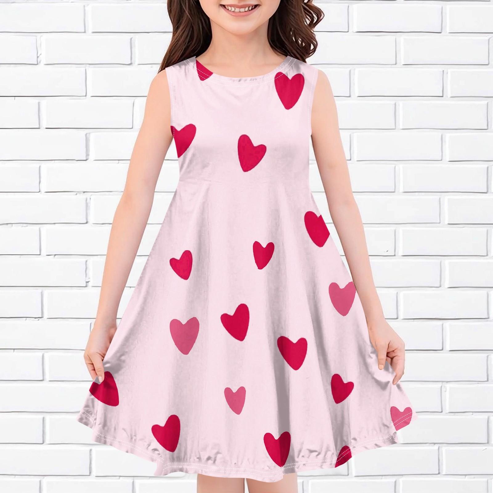 

Дитяча літня безрукавка повсякденна модна сукня з принтом та круглим вирізом 120