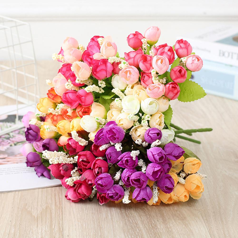 Artificial Rose Small Bud Christmas Decorations DIY Heads