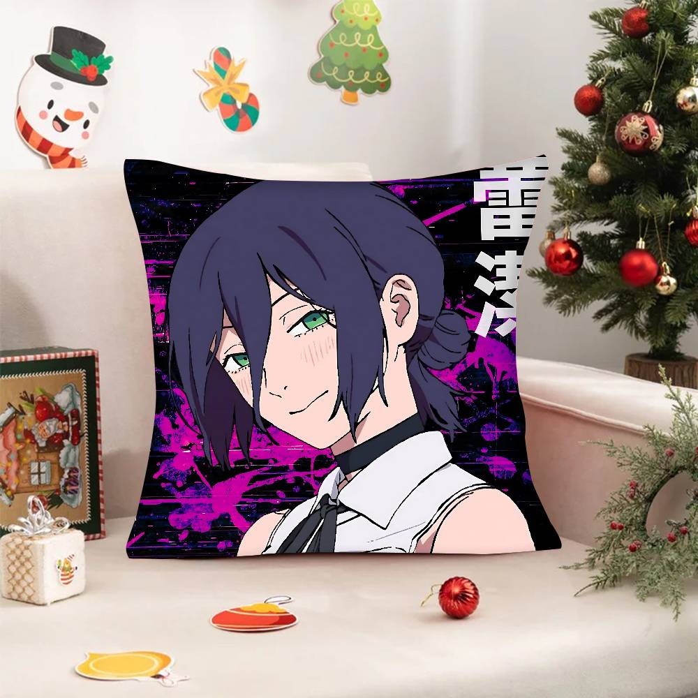 1 szt. GORĄCY Anime Chainsaw Man Film Łuk Reze Poszewka na poduszkę Kwadratowa Sypialnia Sofa Rekreacja Komfort Poduszka Samochód Dekoracja Domu