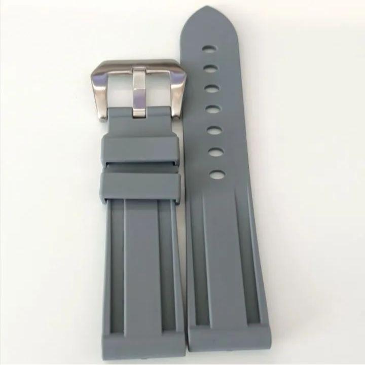 Used 22mm Watch Silicone Rubber Strap Gray Pipe Tube Included [Compatible With] Panerai