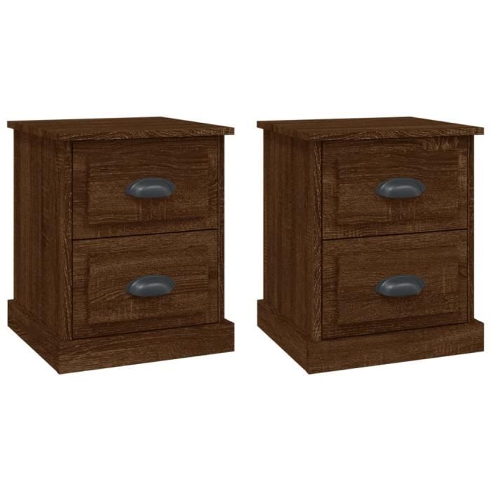 VidaXL Bedside Tables 2pcs Brown Oak 39x39x47.5cm Engineered Wood 816159