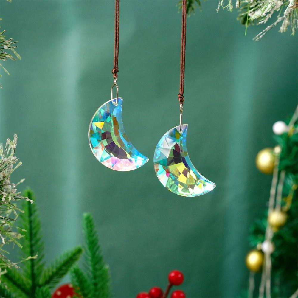 

Half Moon Suncatcher Crystal Prisms 50mm Glass Prism Home Wedding Decor Rainbow Maker Home
