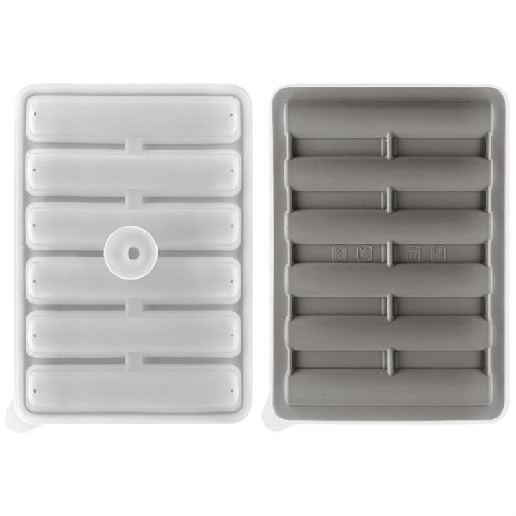 

2Pcs Easily Release Ices Cube Molds Flexible Silicone Ices Maker Long Cylinders Ices Cube Tray for Soup Freezers Wine Juice сірий колір