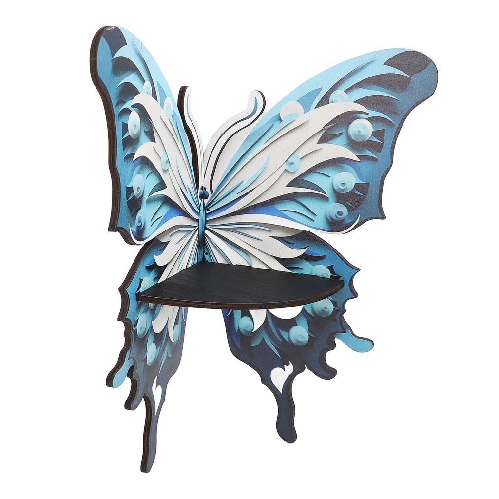 Butterfly Corner Shelf Aesthetic Display Multifunctional Wooden Butterfly Storage Mounted Shelf for