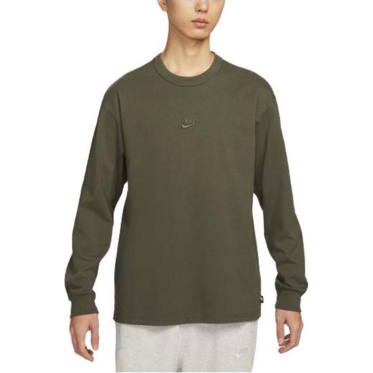 Nike Sportswear Premium Essentials Long-Sleeve T-Shirt 'Green' Men's DO7391-325