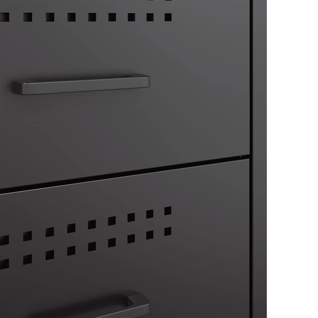 Nightstands 2 Pcs Black 36 X 39 X 50.5 Cm Steel