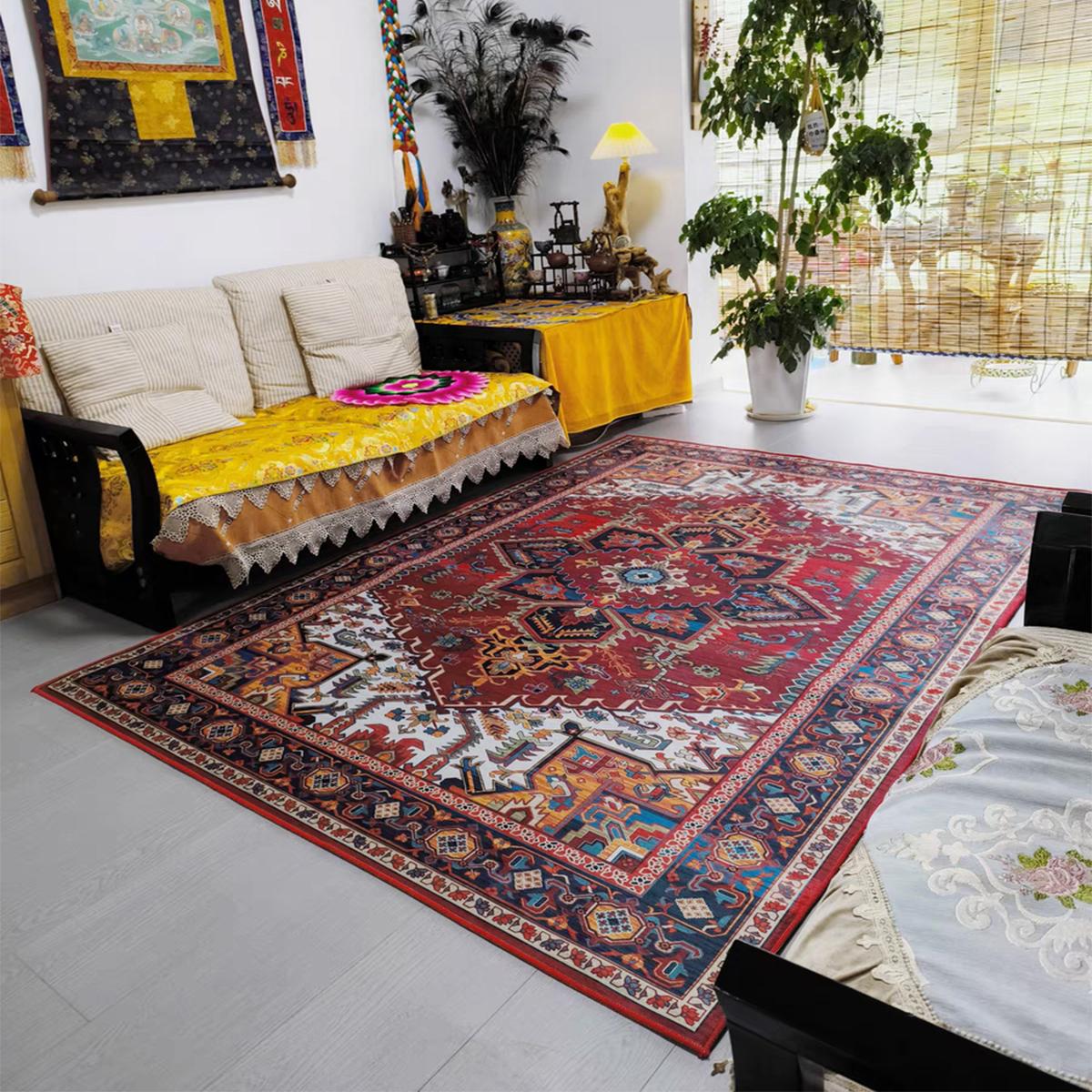 Karpetti Unisex Luxury American Carpets Living Room Decoration Boho Bedside Bedroom Large Area Rug Non-Slip Mat Washable Lounge Rugs 200X300