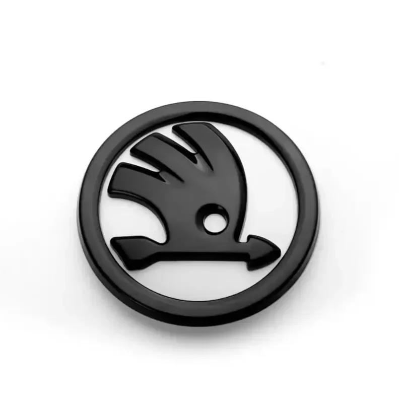 2026 Hot 80MM 90MM Emblem Car Front Hood Badge Rear Trunk Sticker For Skoda Octavia Rapid Kodiaq Karoq Fabia Kamiq Superb Deriva 80MM Rear белый