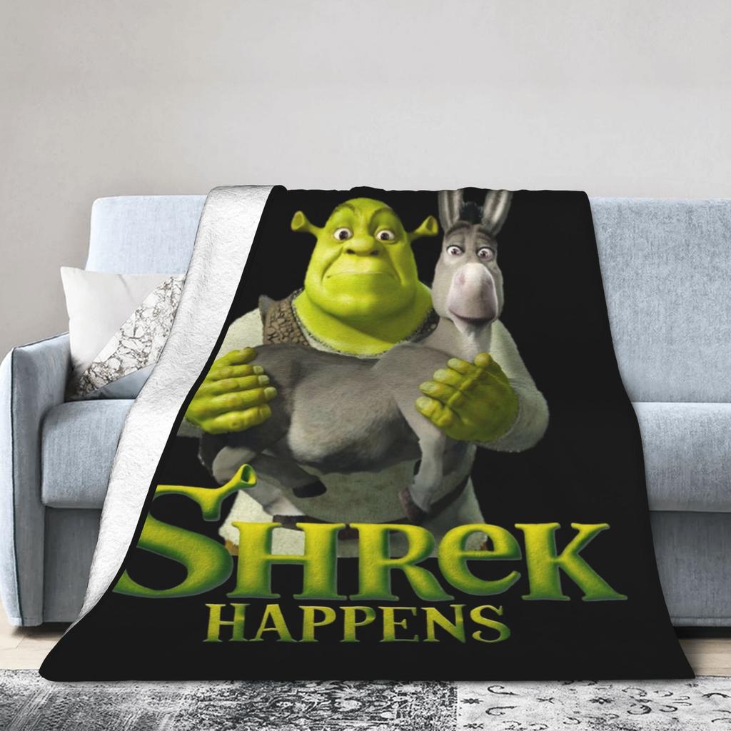 Shreks Happens Anime Blanket Fleece Printed Breathable Lightweight Throw Blanket for Bedding Office Rug Piece