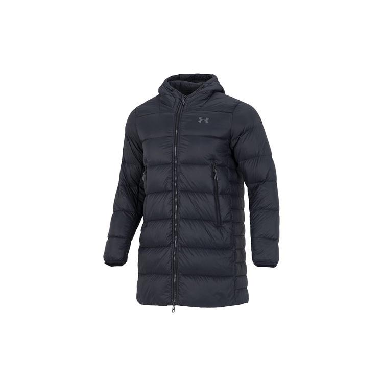 Under Armour Down Parka Fleece Jacket  Black Grey  Men s 1373663-001 L