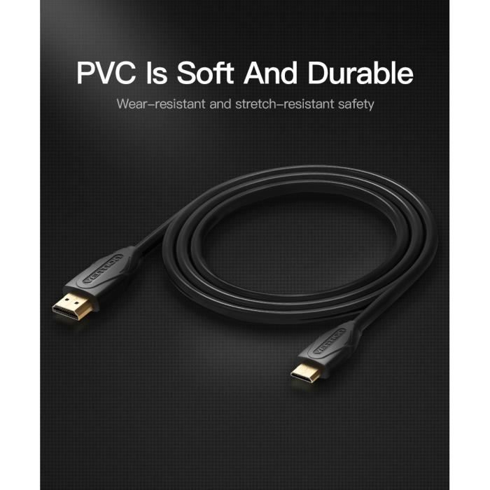 VENTION Mini HDMI To HDMI Cable Male To Male 3D 1080P Version 1.4 (2m)