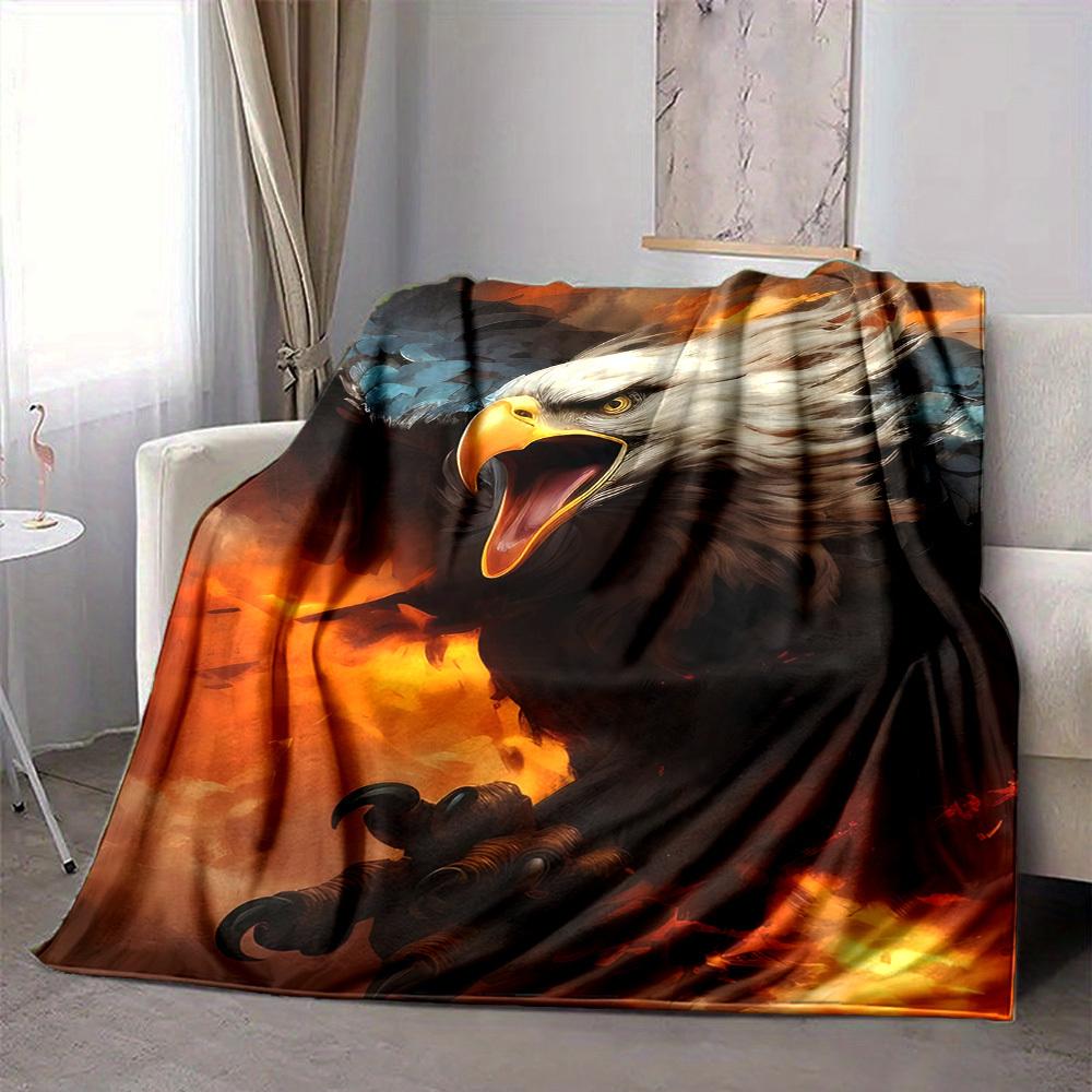 1pc Eagle, Fire Blanket Lightweight Blanket Throw Blanket For Sofa, Bed, Travel, Camping, Livingroom, Office, Couch, Chair yy251010050