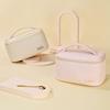 Open Lid Cake Shape Make Up Bag Cosmetic Storage Bag Soft Color Portable Makeup Bag Travel Makeup Bag Pink
