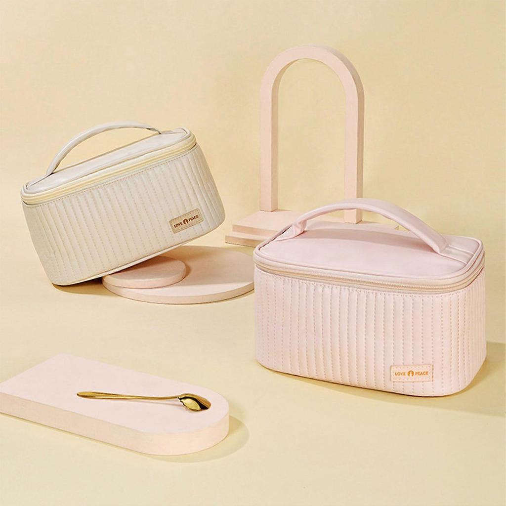 Open Lid Cake Shape Make Up Bag Cosmetic Storage Bag Soft Color Portable Makeup Bag Travel Makeup Bag Pink
