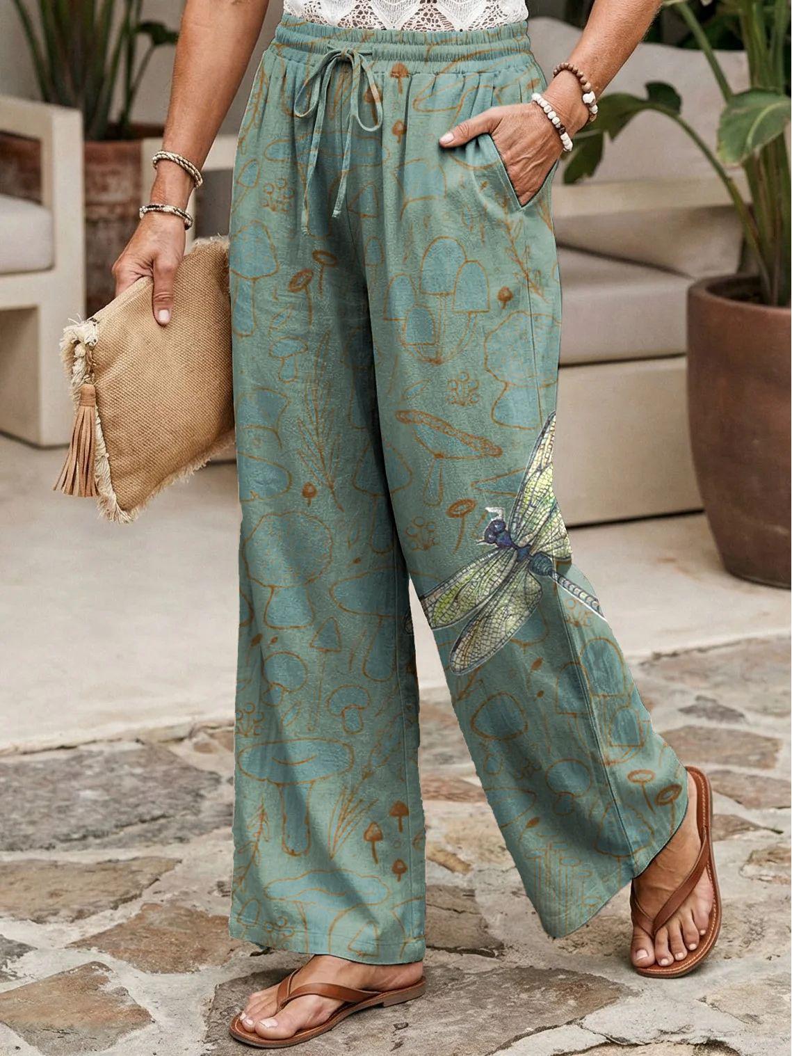 

2026 Xiyin Women s Loose Wide-Leg Pants - Casual Digital Print Fashion Medium