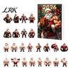 Acrylic Ornaments for Christmas Tree Muscular Santa Claus Advent Calendar, 24 Days Countdown Calendar with Creative Fitness Enthusiast Present