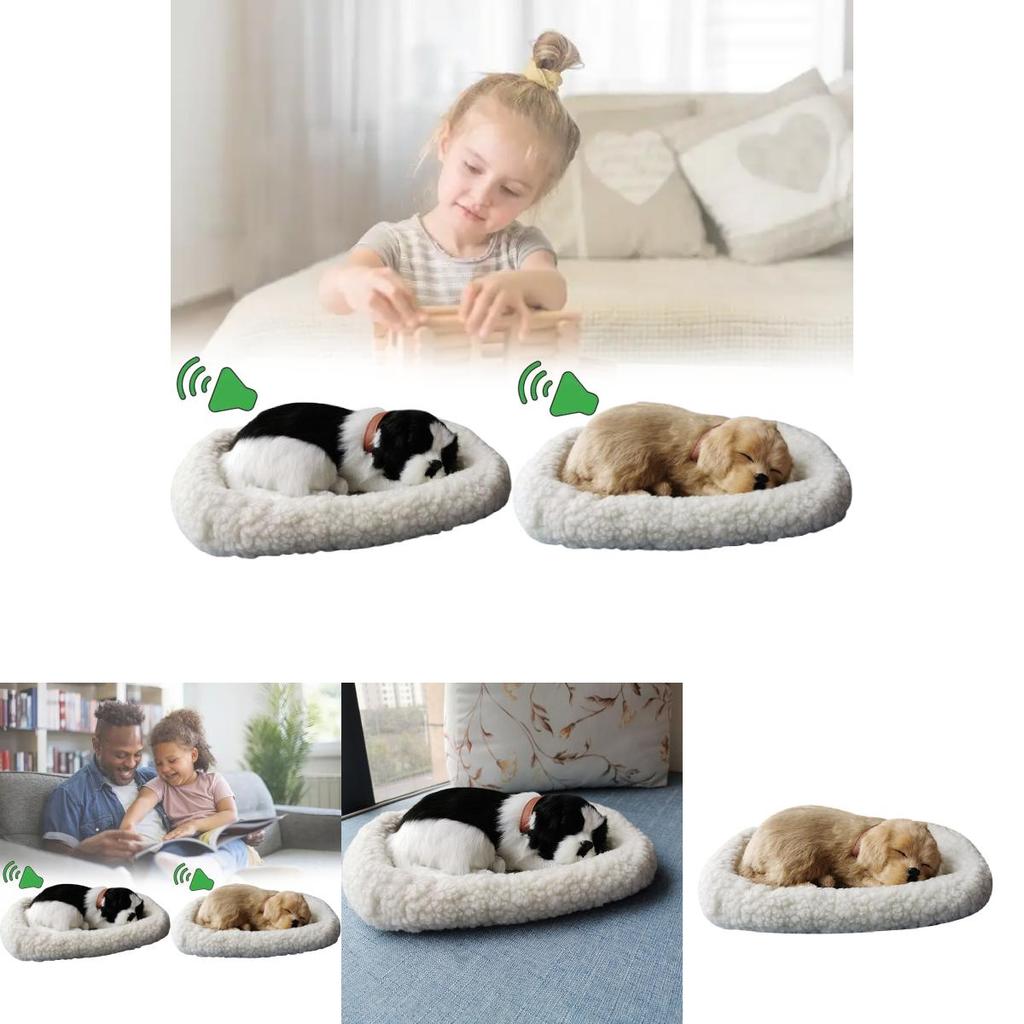 Modello di Cane Peluche con Respirazione Realistica Decorazione per la Casa con Pelliccia Sintetica per Fotografia e Uso Regalo