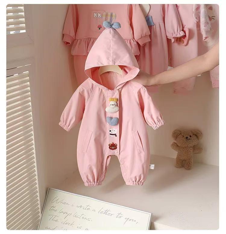 

Детский ветрозащитный комбинезон-куртка софтшелл - Осенний наряд для новорожденной девочки 2025 . 90 cm